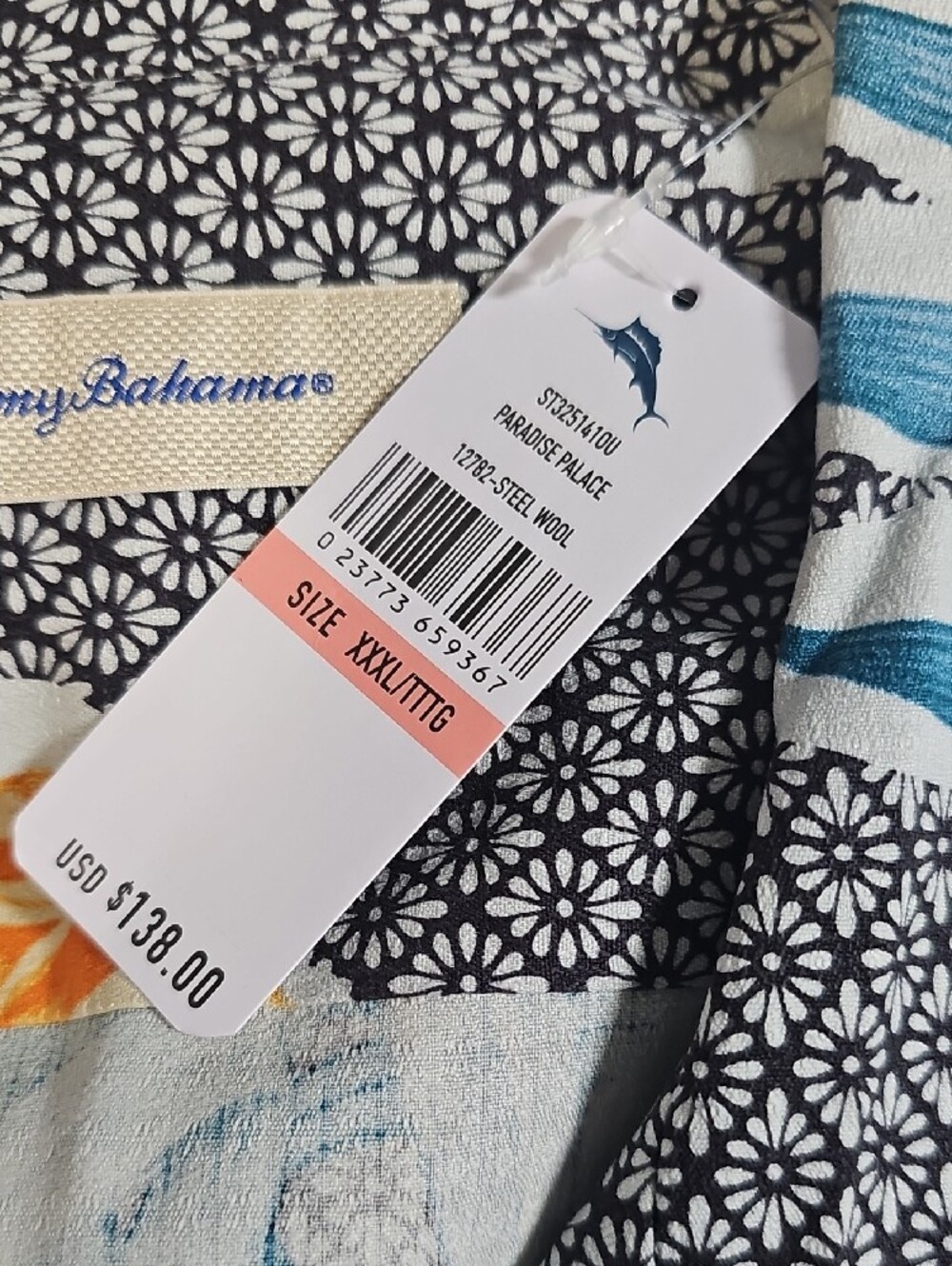 TOMMY BAHAMA 3XL NWTMen's Floral Button-Up Shirt - Teal Multi - Picture 8 of 8